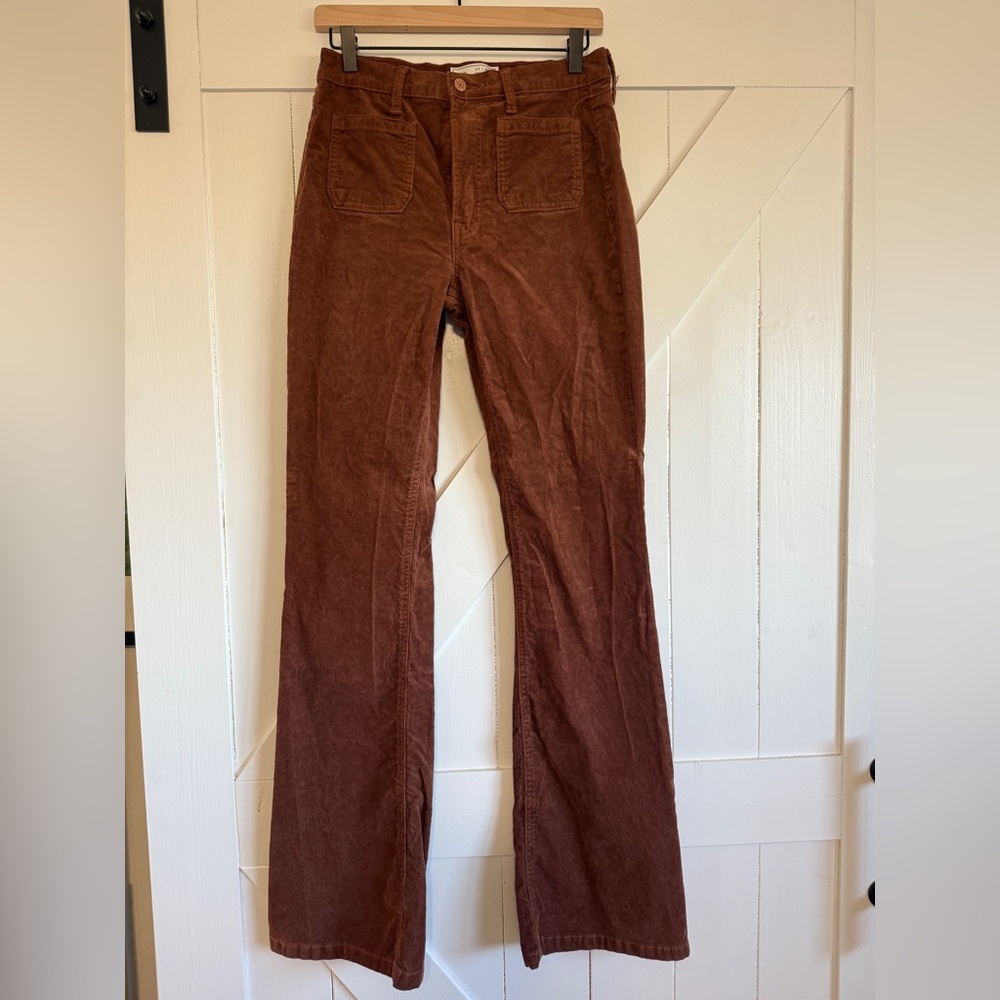 GAP 70s Flare High Rise Brown Corduroy Pants 27 Tall (4 Tall)